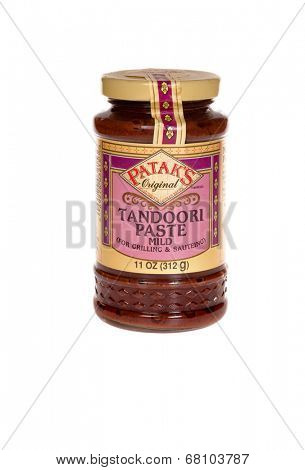HAYWARD, CA - July 8, 2014: 11 oz jar of Patak's original Tandoori Paste, product of the UK by Patak (Spices) Ltd.