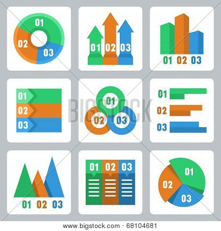 Vector Isolated Infographics Related Icons Set