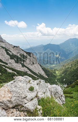 Aerial View Of A Mountain Valley