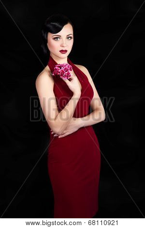 Retro Style Brunette Woman