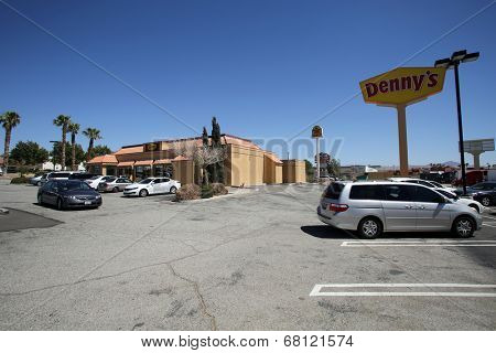BARSTOW, CALIFORNIA - SUN. JUNE 29, 2014: A general exterior view of a Denny's restaurant in Barstow, California, on Sunday, June 29, 2014. 