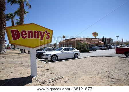BARSTOW, CALIFORNIA - SUN. JUNE 29, 2014: A general exterior view of a Denny's restaurant in Barstow, California, on Sunday, June 29, 2014. 