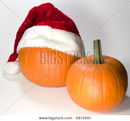 Istuu Santa kurpitsa Lap