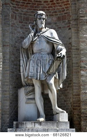 PARMA, ITALY - MAY 01,2014: Antonio da Correggio (1489-1534). italian painter. Statue by Agostino Ferrarini. Garibaldi Square. Parma, Emilia-Romagna. Italy, on May 01, 2014