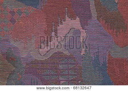 Texture Abstract Patterned Upholstery Fabric Of Dark Purple Tones