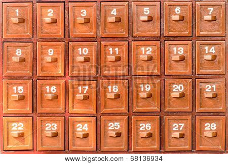 drawer with number