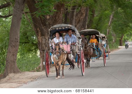 Carriage In Inwa Ancient City,Myanmar.