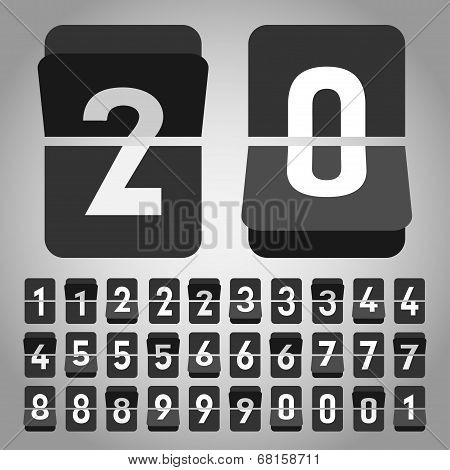 Vector Flip Clock, Flat Style