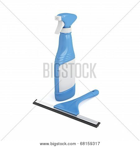 Squeegee And Glass Cleaner Spray Bottle
