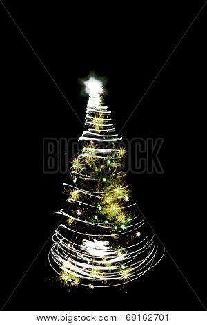 chtristmas tree in the dark night