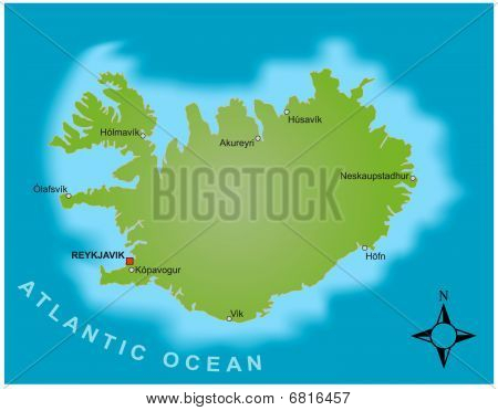 Kort over Island