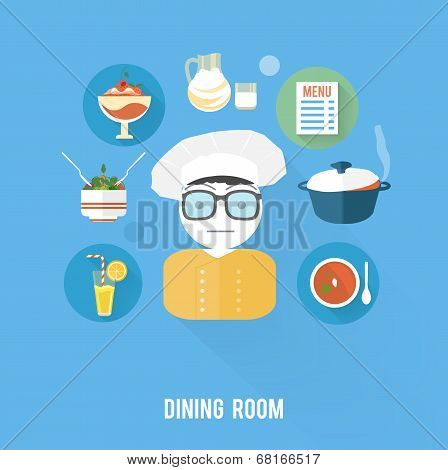 Kitchen Concept With Item Icons