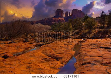 Sunset Image Of Cathedral Rock.