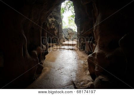 Bich Dong Pagoda in Ninh Binh, Vietnam. Grotto entrance 