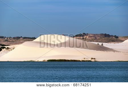 White Sand Dunes in Mui Ne, Phan Thiet, Vietnam. Popular tourist attraction 