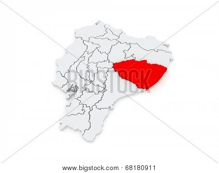 Map of Pastaza. Ecuador. 3d