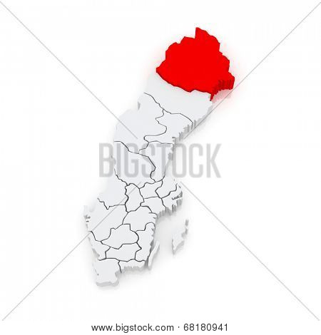 Map of Lulea. Sweden. 3d