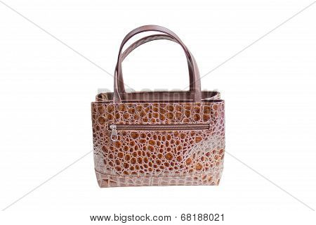 Womanish Brown Crocodile Leather Handbag
