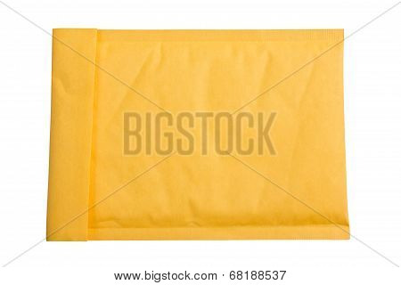 Yellow Envelope Backside Isolated On White