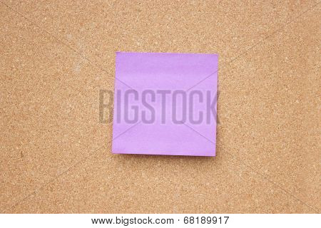 Wooden Board With Blank Sticky Note.