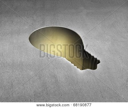 Deep Lamp Shape Hole With Lighting