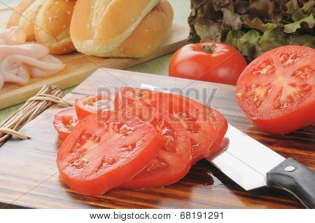 Sliced Tomato And Sandwich Fixings