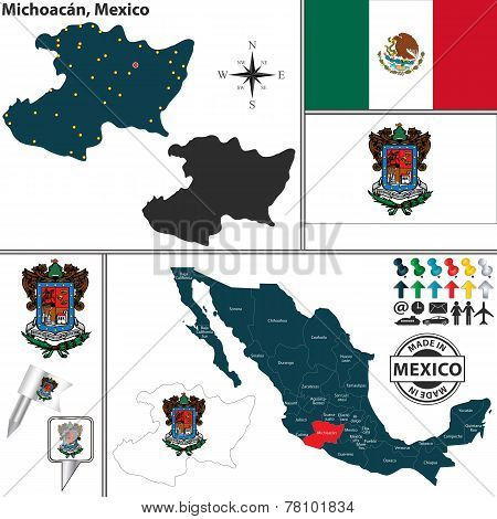 Map Of Michoacan, Mexico