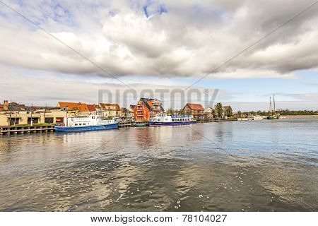View To Riverside Of Old Village Of Wolgast