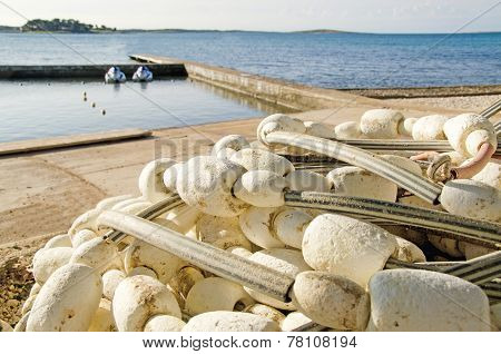 Fishing net on the pier