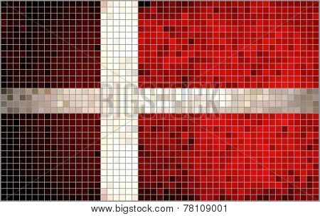 Abstract Mosaic flag of Denmark
