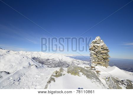 Italian Western Alps In Winter
