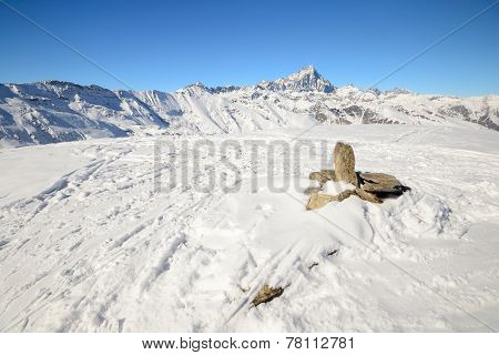 Italian Western Alps In Winter