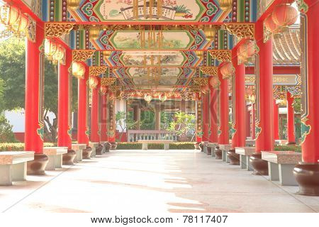 Chinese temple walk way