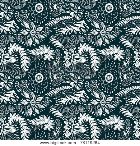 floral seamless doodle pattern