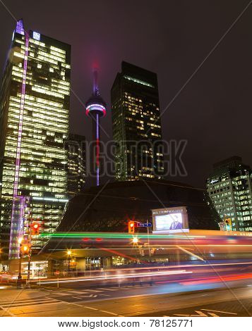 Toronto Downtown With Traffic