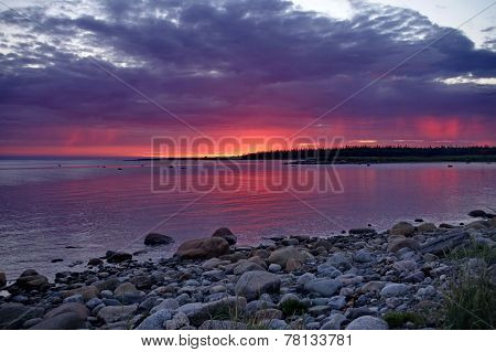 White Night, Sunset Over The Sea