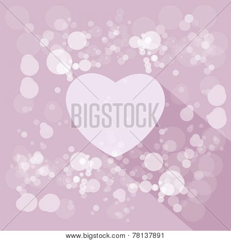 bokeh heart for valentain day in flat design