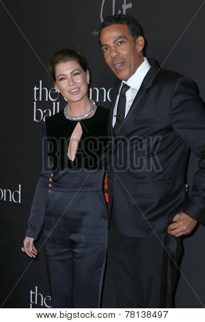 LOS ANGELES - DEC 11:  Ellen Pompeo, Chris Ivery at the Rihanna's First Annual Diamond Ball at the The Vineyard on December 11, 2014 in Beverly Hills, CA