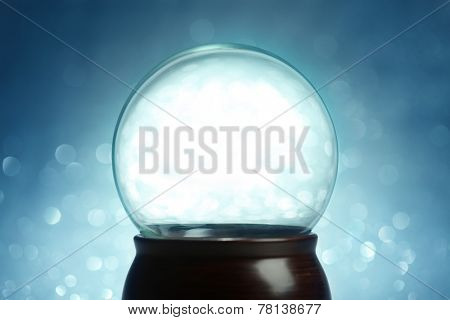 Empty snow globe Christmas background