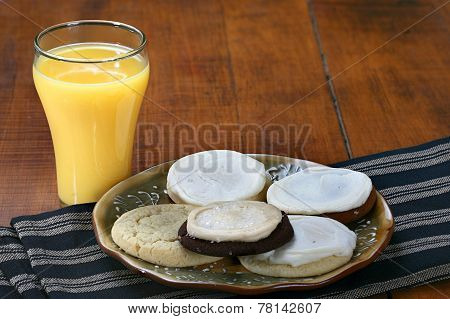 Cookies and orange juice