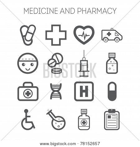 Set of simple medical icons