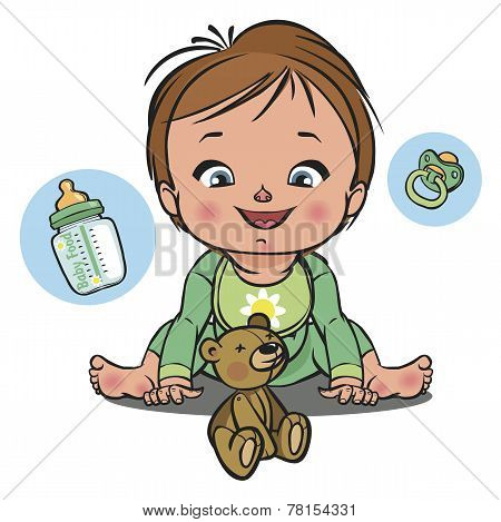 vector smiling baby