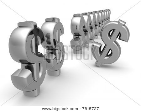 Distinguersi dalla folla concetto dollaro valuta simbolo