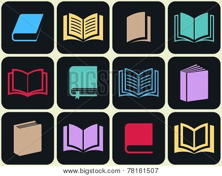 Colorful Book Icon Set