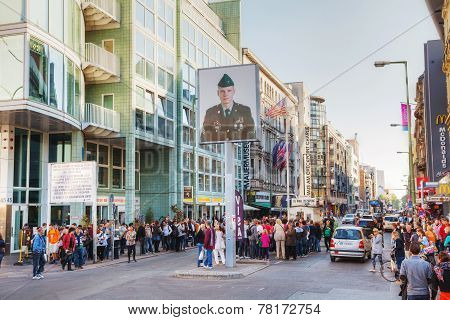 Checkpoint Charlie Touristic Attraction In Berlin
