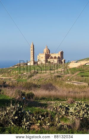 National Shrine of the Blessed Virgin of Ta' Pinu near the village of Ghard on Malta.