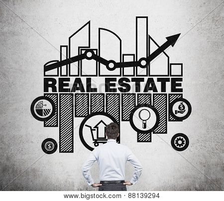 Handsome Real Estate Agent Is Thinking About Opportunities Of Real Estate Market.