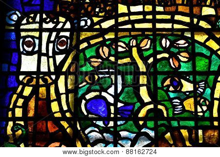 tree abstraction stained glass