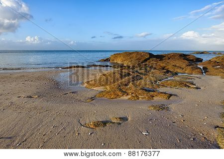 Sandy beach on Quiberon peninsula in Brittany France