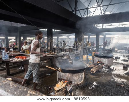 Fish market in Dar es Salaam, Tanzania